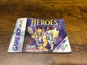 $5 Heroes of light and magic instruction booklet for gameboy color