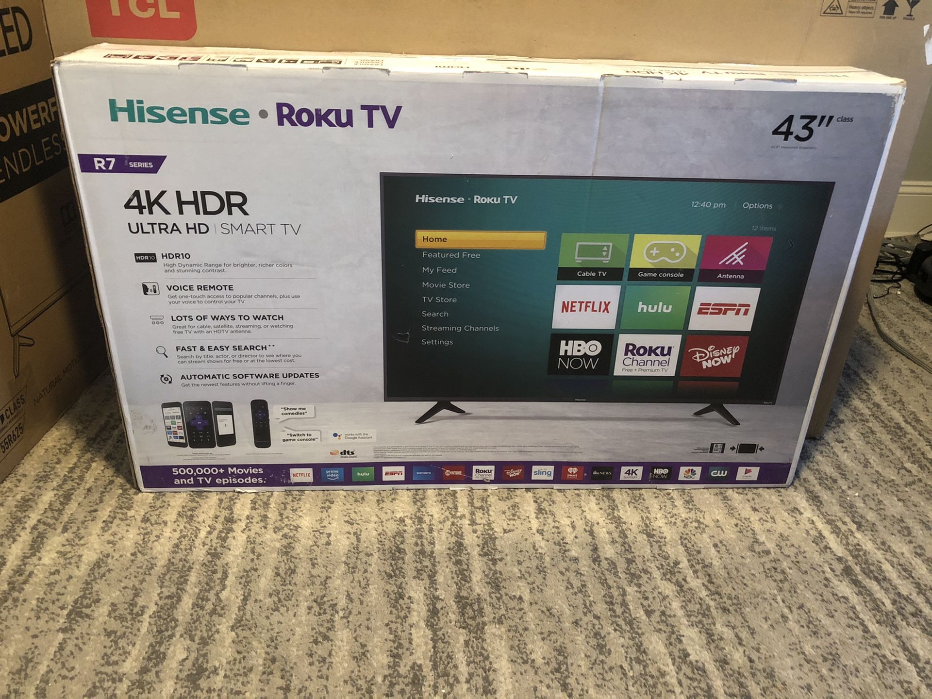 43” Hisense 4K UHD HDR Roku Smart TVs