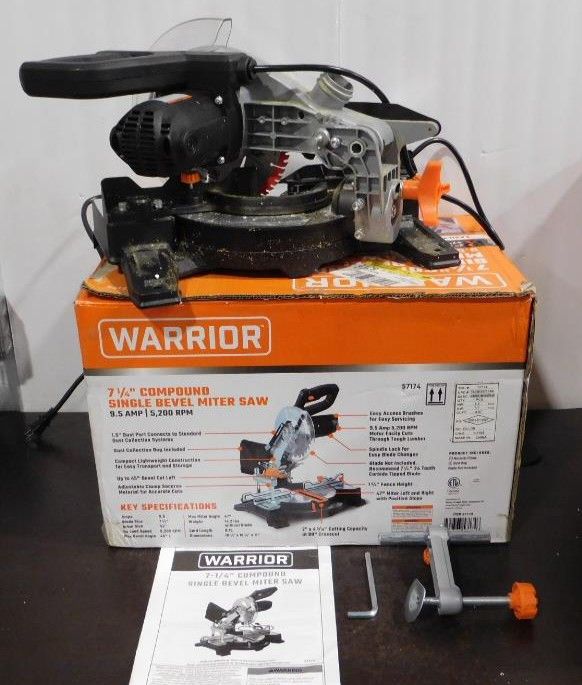 Warrior 7 1/4" Compound Single Bevel Miter Saw Model 57174