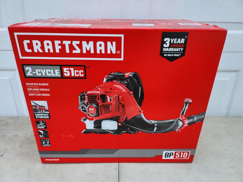 Craftsman BP510 Backpack Leaf Blower -BRAND NEW