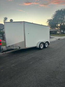 ALUMINUM ENCLOSED TRAILERS, 14’ X 7’ TITLE IN HAND