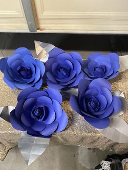 Paper flowers royal blue