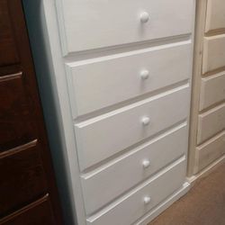 New D. 5 Drawers Color White 