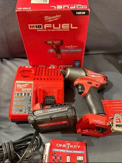 Milwaukee M18 FUEL 1/2" Impact Wrench with One-Key 2ah battery 18v and charger