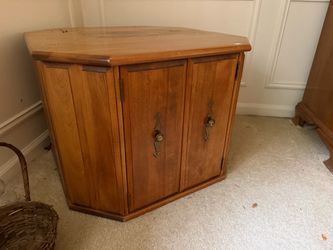Wood Cabinet with Brass Hardware