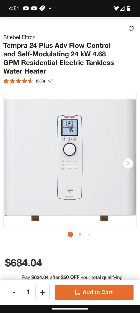 New 24 Kw Tankless Water Heater 