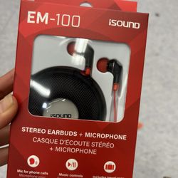 NWT EM-100 Stereo Earbuds with Microphone