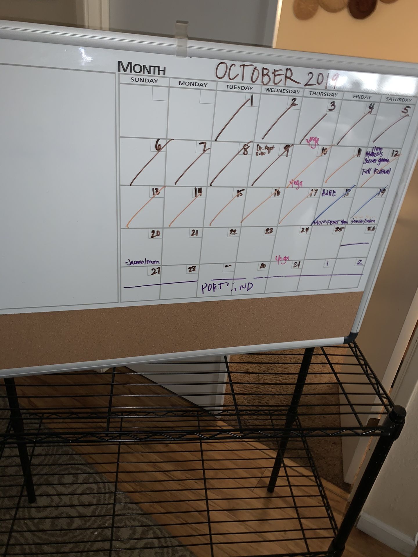 Magnetic Dry-Erase & Cork Calendar Board, 24" x 36"