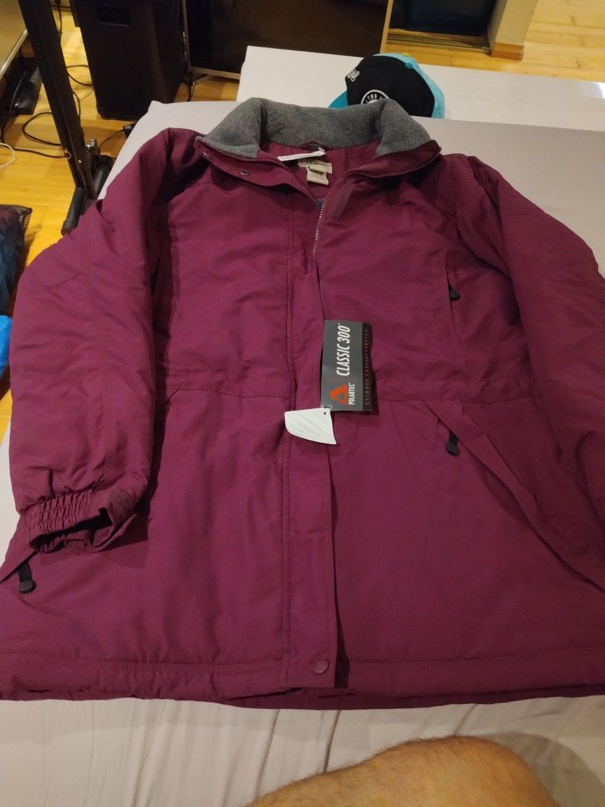 LL BEAN Winter Parka Coat Polartec Thinsulate Insulation Quilted Women's Size XL