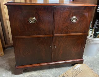 Vintage Mahogany Cabinet with Brass Hardware