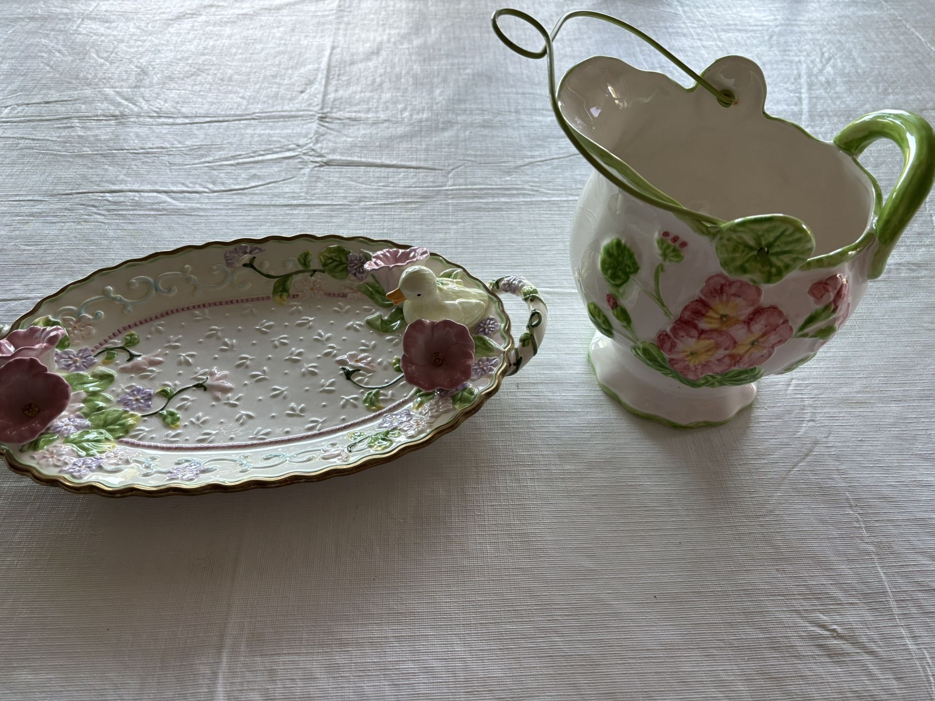 Decorative Flower Vase With Platter