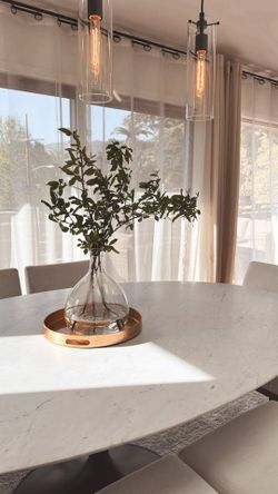 Restoration Hardware | 78" x 48” Carrara Marble & Cast Iron Oval Dining Table | LIKE NEW