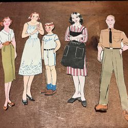 Vintage cut-out paper dolls