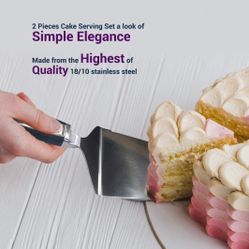 NEW Cake Knife cutter and Spatula Set for Cakes and Baked Goods | Wedding Cake Cutting Server Set of 2 pcs Cake Knife and Serving Spatula

