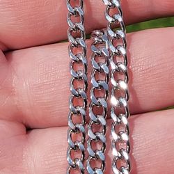 24" Stainless Steel Cuban Link Chain Necklace Stainless Steel 5mm Thick