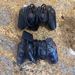 PS2 Controllers for Sony PlayStation 2 DualShock Black Wired Remote 