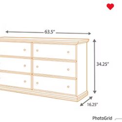 6 Drawer Black Dresser