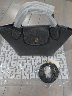 Longchamp Le Pliage Grey Tote with straps