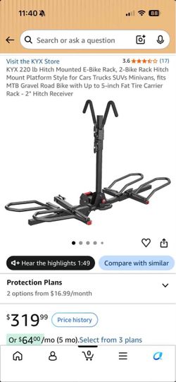 KYX 2-Bike Hitch Mount Platform Rack