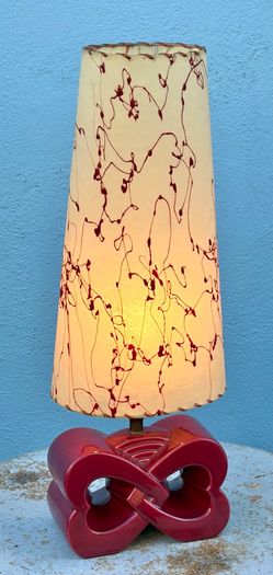 Vintage Art Deco table lamp with custom shade
