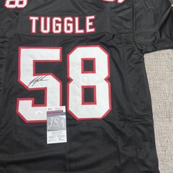 Jessie Tuggle Signed Autograph Custom Jersey - JSA Coa - Atlanta Falcons