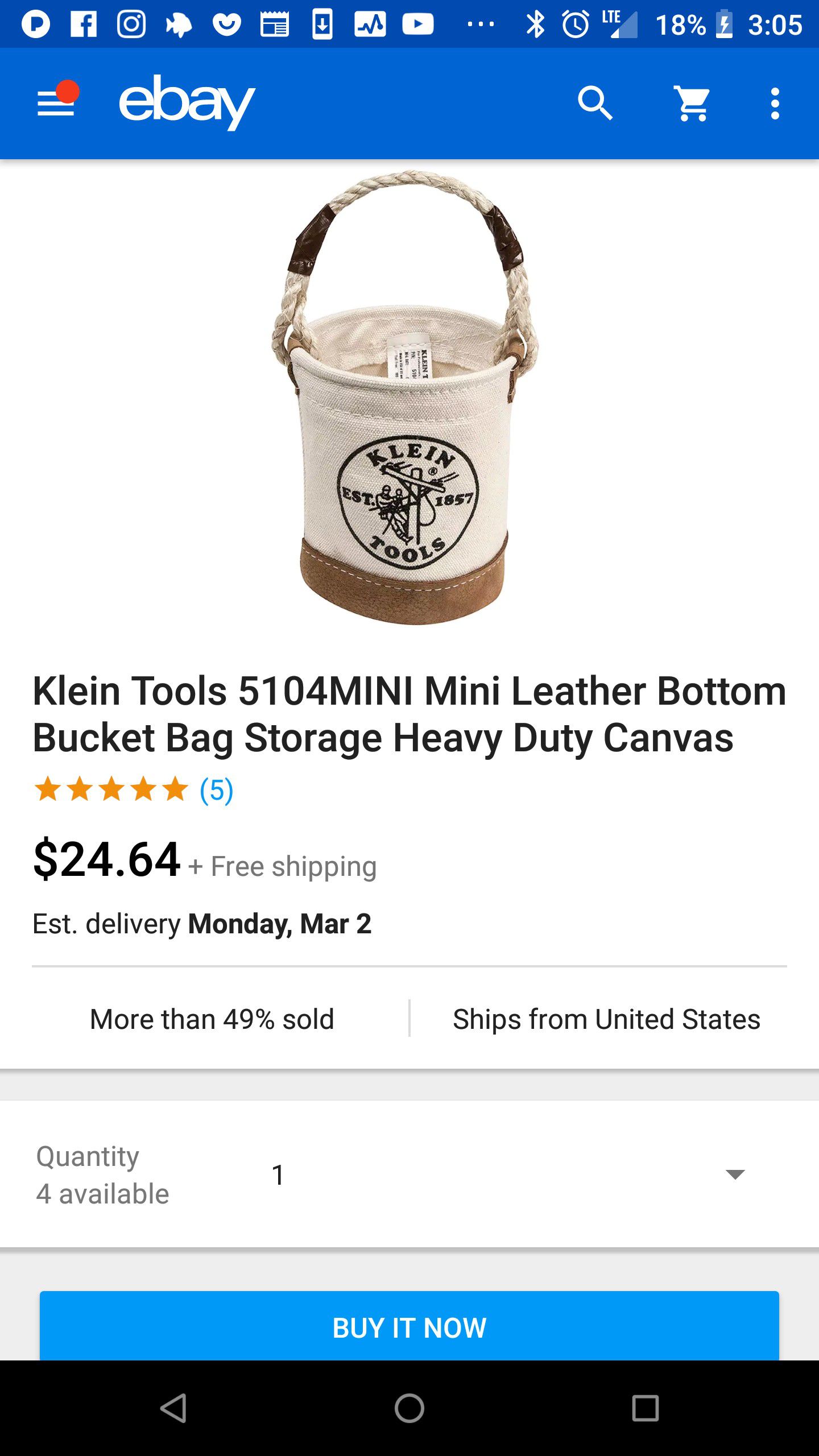 Klein Mini bucket