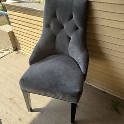 Gray Velvet Chair