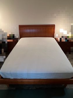 Scandinavian Designs Solid Wood Queen Bed with Mattress
