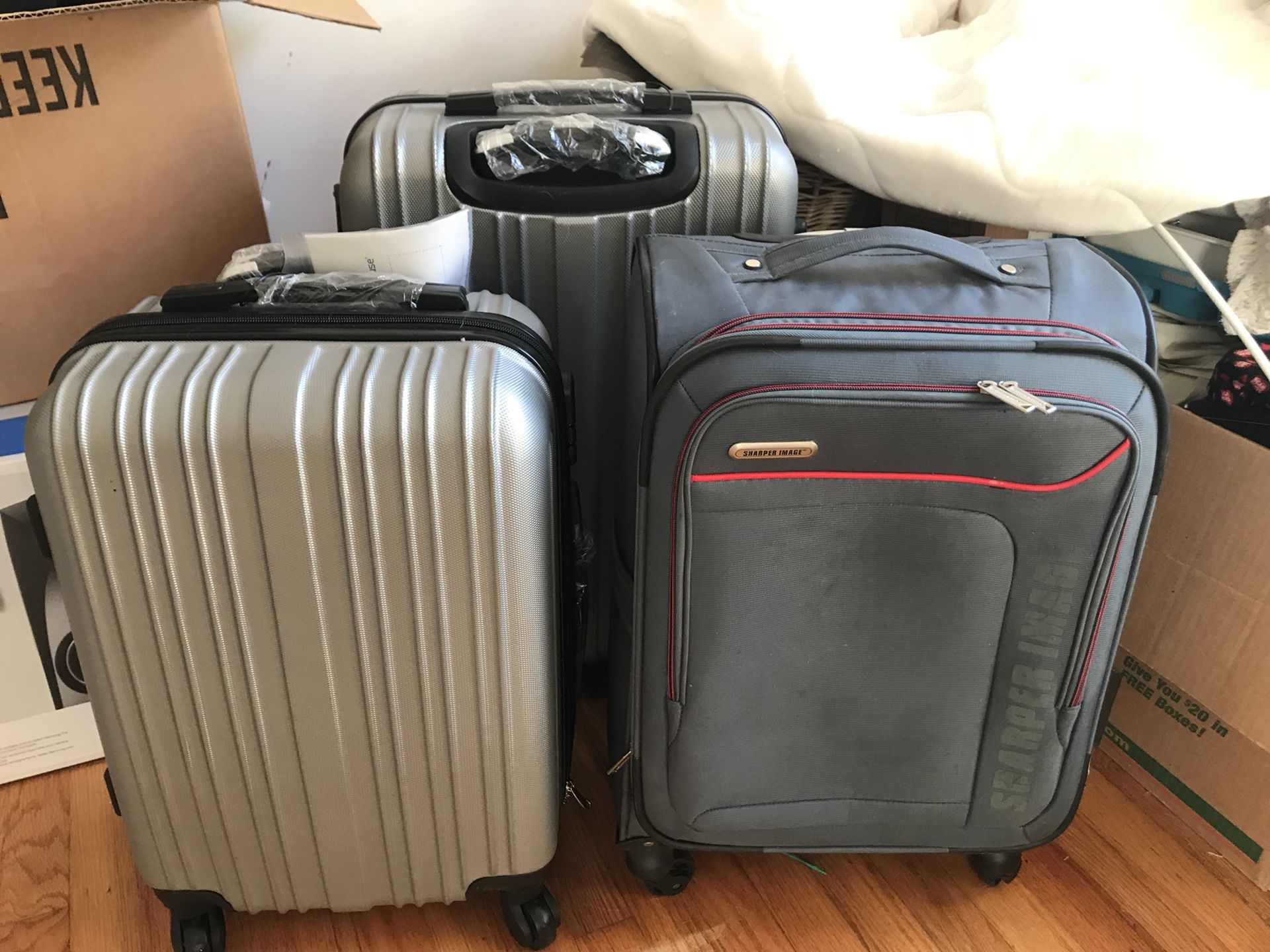 3 lightweight suitcases for sale
