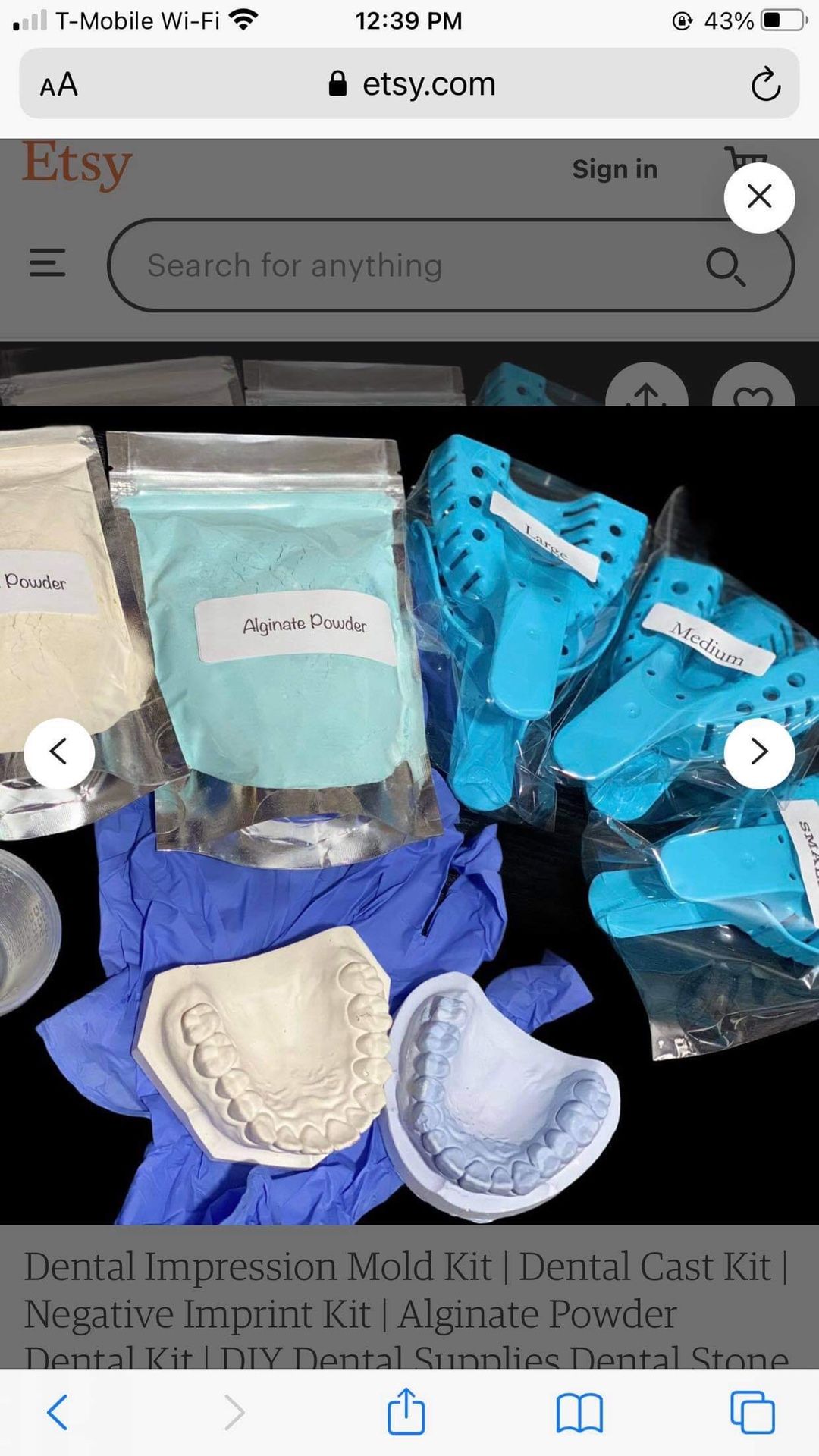 Dental Impression Mold Kit