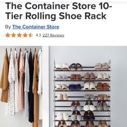 The Container Store 10-Tier Rolling Shoe Rack - SOLD OUT ONLINE