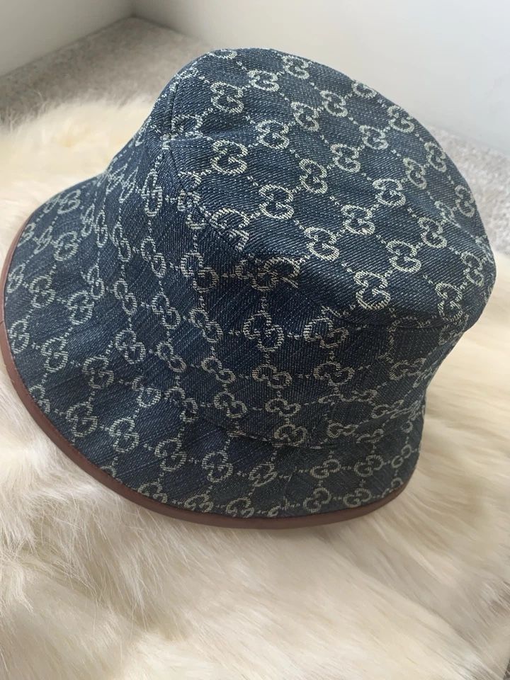 Gucci Denim Bucket Hat – Size M (57cm), pre-owned