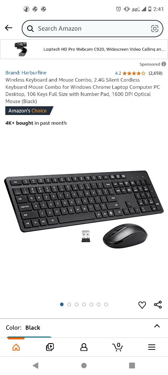 Wireless Keyboard and Mouse Combo, 2.4G Silent Cordless Keyboard Mouse Combo for Windows Chrome Laptop Computer PC Desktop,