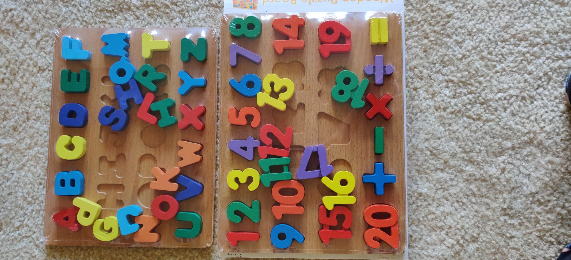 Wooden Puzzles for Toddlers, Wooden Alphabet Number Puzzles for Kids Ages 2 3 4 5, Toddler Learning Puzzle Toys Set