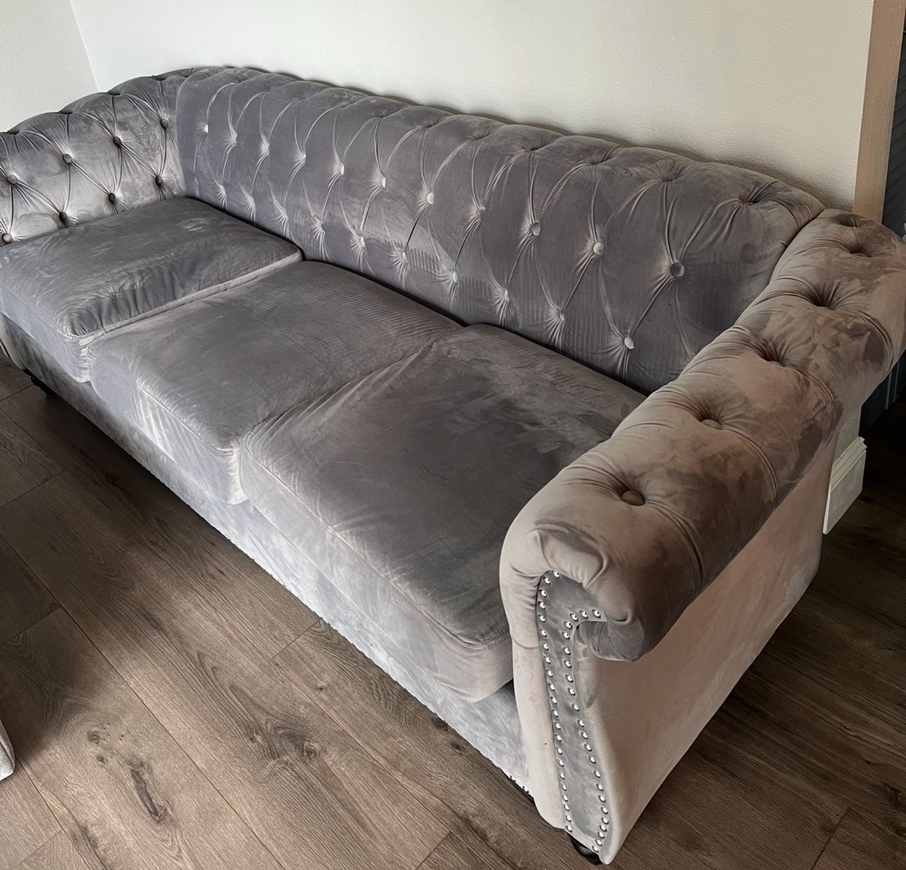 Like-New Velvet Sofa