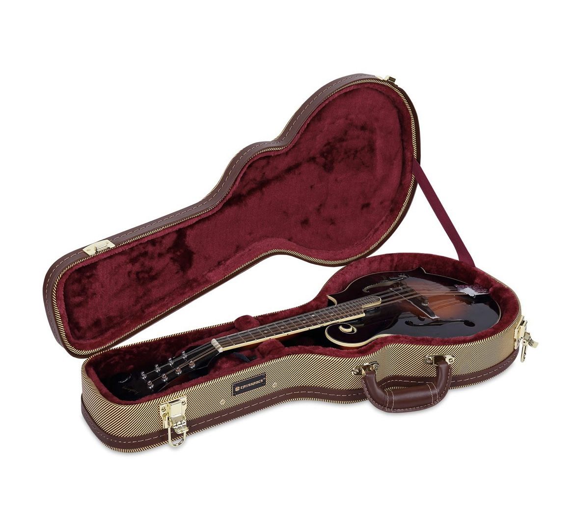 Crossrock Hard Shell Case for F-Style Mandolin in Vinyl Tweed(CRW620MFTW)