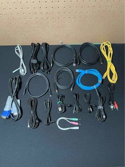 Miscellaneous Cords and Cables Bundle, Electronic Cords and Cables for All Kinds of Electronics, Chargers, Power Cords, HDMI, DisplayPort, USB-C, ALL 