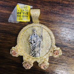 10KT Diamond  Saint Jude Charm