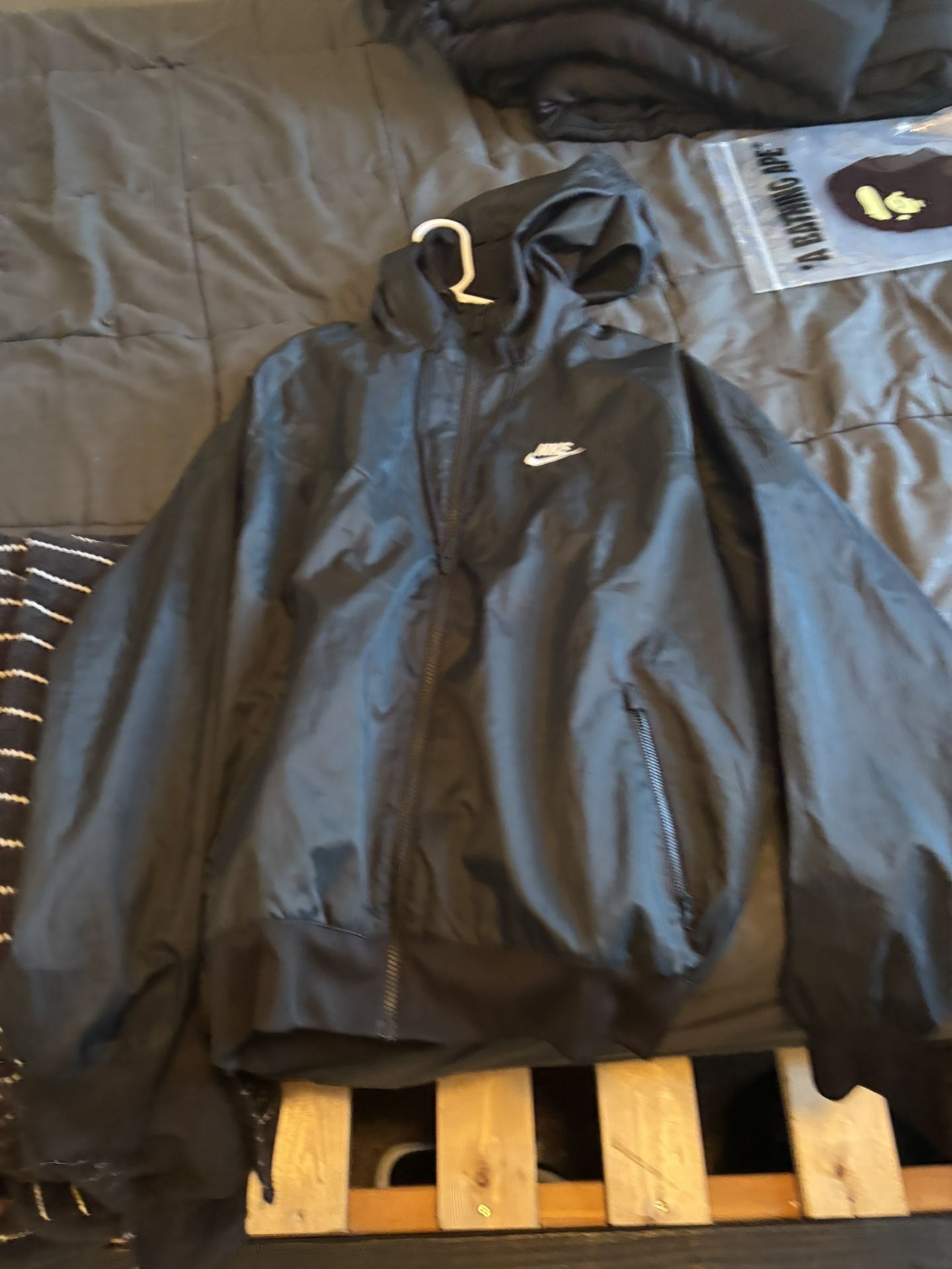 Nike Black Wind Breaker Hoodie Adult Small
