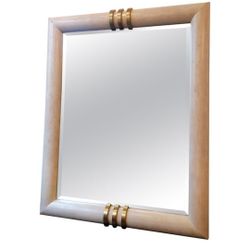 Henredon Whitewash Oak Gilt Brass Mirror