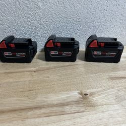 Milwaukee M18 Red Lithium XC5.0 Battery Unused Open Box $60 Each 