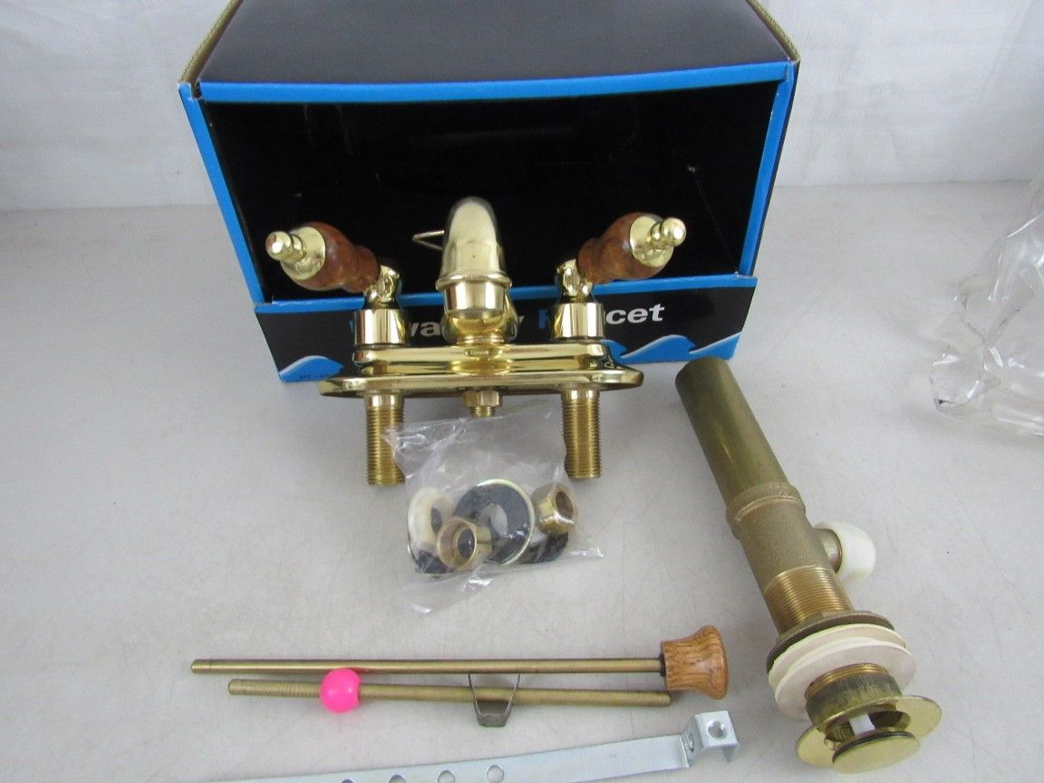 Vtg Western Universal Mercantile Lavatory Brass Faucet MT-304B-New