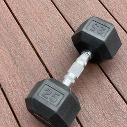 Weider Rubber Hex Dumbbell Chrome, Single 25lb