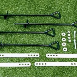 Anchor it - swing anchor set. Overall: 14.75” H x 2” W x 2” D. Color: black. Material: metal. Weather resistant. MSRP: $26. Our price: $14 + Sales tax