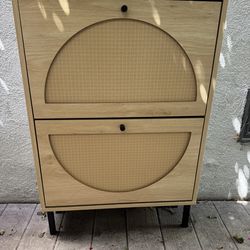 Rattan Shoe Cabinet Organizer