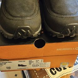 Merrell Mens Hommes Black ColdPack ICE + Moccasins Size 10.5 Wide