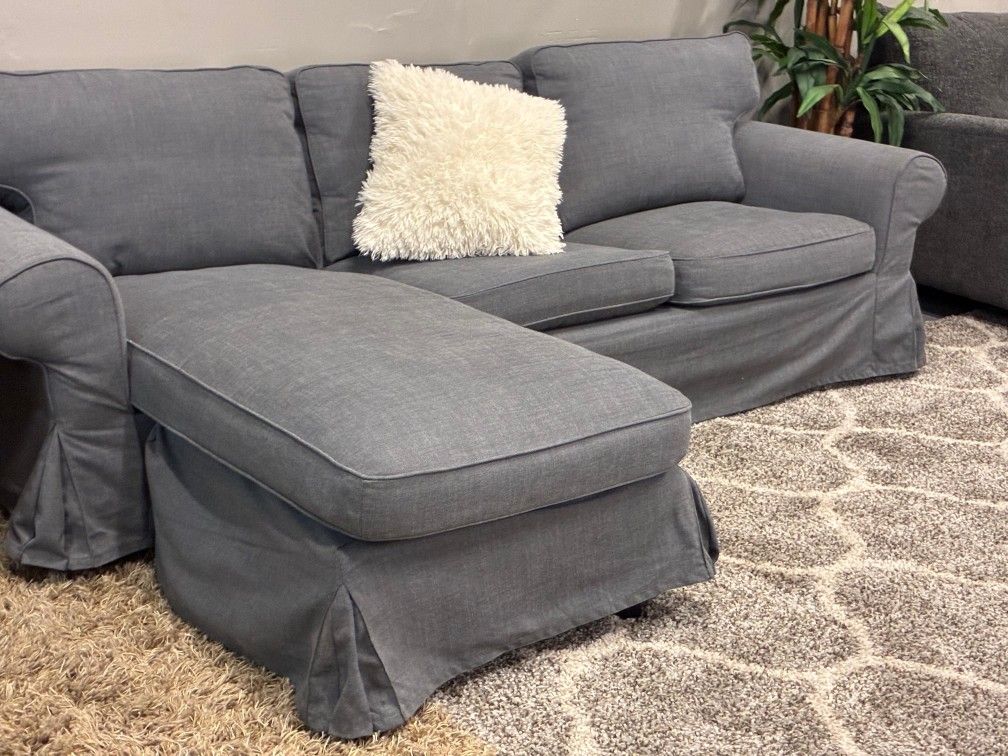🩶 IKEA Ektorp Chaise Sectional – Washable Covers | Clean & Cozy