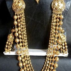 22k Gold Plated Jewelry Set Mala Indian 