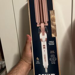 Conair Double Ceramic 3 Barrel Curling Iron, Hair Waver
