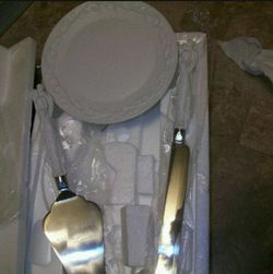 Wedding Decor Cake Server Knife Plate Set Party